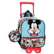 Plecaki - Disney Mickey Be Cool Plecak z wózkiem Niebieski 23x25x10 cms Poliester 5,75L, niebieski, Mochila Guardería con carro, Plecak żłobkowy z wózkiem - miniaturka - grafika 1