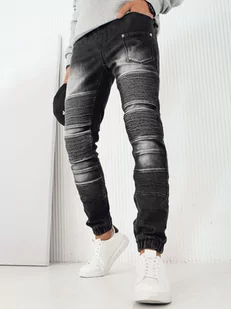 Spodnie męskie jeansowe joggery czarne Dstreet UX4222-S - Spodnie męskie - miniaturka - grafika 1