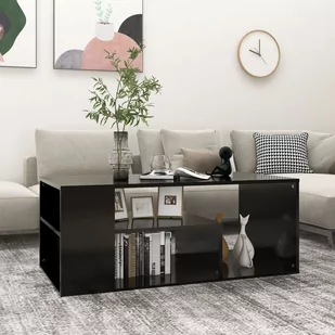 vidaXL Stolik kawowy, czarny, 100x50x40 cm, płyta wiórowa vidaXL - Ławy i stoliki kawowe - miniaturka - grafika 1
