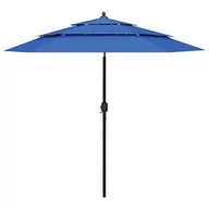 Parasole ogrodowe - vidaXL 3-poziomowy parasol na aluminiowym słupku, lazurowy, 2,5 m vidaXL - miniaturka - grafika 1