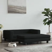 Legowiska dla psów - Legowisko dla psa z dostawką, czarne, 100x50x30 cm, aksamit Lumarko! - miniaturka - grafika 1