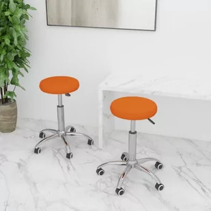 vidaXL Lumarko Obrotowe krzesła biurowe, 2 szt., pomarańczowe, sztuczna skóra 333168 - Krzesła - miniaturka - grafika 1