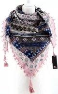 Apaszki i szaliki damskie - WIELOKOLOROWA CHUSTA APASZKA Z FRĘDZLAMI ETNO - miniaturka - grafika 1