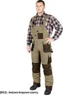 Odzież robocza - R.E.I.S. LHFMNWB - spodnie ochronne ogrodniczki ocieplane - beżowo-brązowo-czarny M - miniaturka - grafika 1