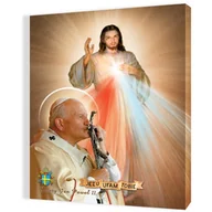 Ikony i obrazy sakralne - Obraz religijny na płótnie Jezus Ufam Tobie, Jezus Miłosierny, Papież Jan Paweł II - miniaturka - grafika 1