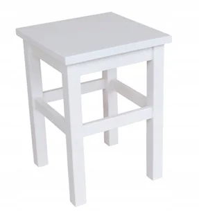 Taboret Drewniany Kuchenny Stołek Prosty Nowoczesny biały - Taborety i hokery - miniaturka - grafika 1