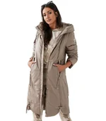 Płaszcze damskie - Długi elegancki płaszcz damski zimowy ocieplany delikatny połysk REGINA-46 - miniaturka - grafika 1