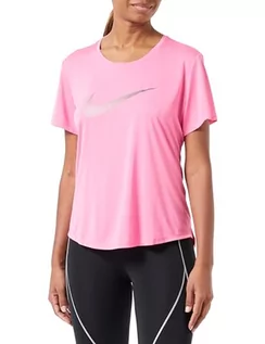 Koszulki i topy damskie - Nike Damska koszulka W Nk One Df Swsh Hbr Ss, Pinksicle, M - grafika 1