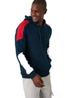 Bluzy męskie - TRENDYOL MAN BLUZA MĘSKA KAPTUR GRANATOWA Z CZERWONYMI BIAŁE WSTAWKI S 5DA - miniaturka - grafika 1