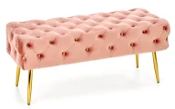 Ławki do przedpokoju - Różowa pikowana ławka do przedpokoju - Costro - miniaturka - grafika 1