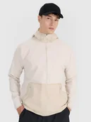 Bluzy męskie - 4F Bluza treningowa rozpinana z kapturem męska 4F x Robert Lewandowski - biała L - miniaturka - grafika 1