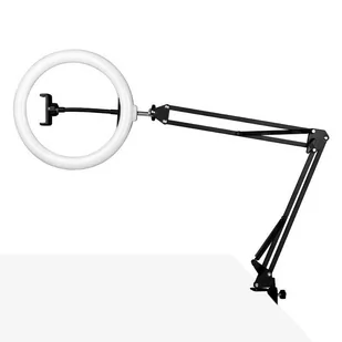 ACTIVESHOP LAMPA PIERŚCIENIOWA RING LIGHT 10" 8W LED CZARNA DO BLATU - Lampy kosmetyczne - miniaturka - grafika 1