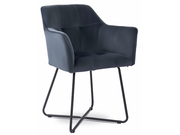 Krzesła - Krzesło Tapicerowane do Jadalni K377 Popiel Welurowe 62CF-3967A - miniaturka - grafika 1