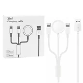 Ładowarki do telefonów - ŁADOWARKA INDUKCYJNA IPHONE USB APPLE WATCH CABLE 3W1 APPX - miniaturka - grafika 1