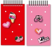 Notesy i bloczki - Notes na spirali 15x8,5cm z przypinkami mix - miniaturka - grafika 1