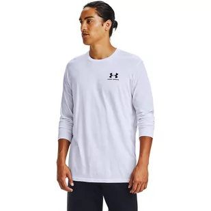 Męski longsleeve treningowy Under Armour  Sportstyle Left Chest Ls - biały - UNDER ARMOUR - Koszulki sportowe męskie - miniaturka - grafika 1