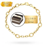 Bransoletki - BRANSOLETKA ZŁOTA 585 14K KÓŁKA OWALNE 19 CM ELEGANCKA PREZENT - miniaturka - grafika 1