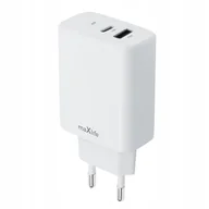 Ładowarki do telefonów - Szybka ładowarka Maxlife MXTC-10-30AC PD 30W 1xUSB-C + 1xUSB Biała - miniaturka - grafika 1