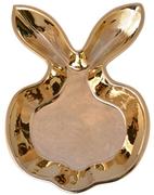 Talerze - Talerzyk ceramiczny królik złoty, 17x24x4,5 cm - miniaturka - grafika 1