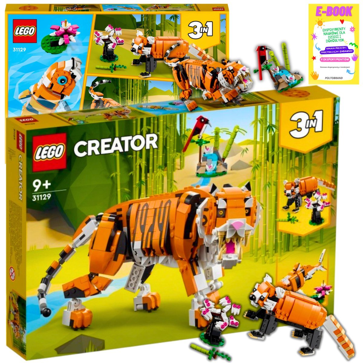 Lego Prezent - Majestatyczny Tygrys, Panda, Ryba - Lego Creator 3W1 + Ebook