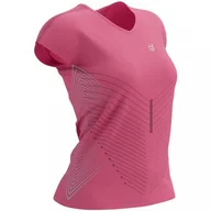 Koszulki sportowe damskie - COMPRESSPORT Koszulka biegowa damska PERFORMANCE SS T-SHIRT hot pink/aqua - miniaturka - grafika 1