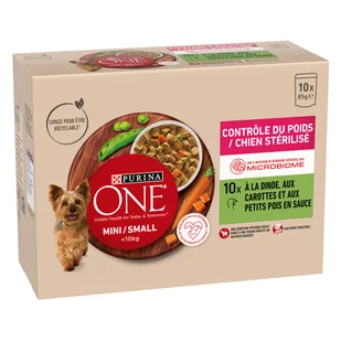 PURINA ONE Mini Adult Weight Control, z indykiem - 10 x 85 g - Mokra karma dla psów - miniaturka - grafika 1