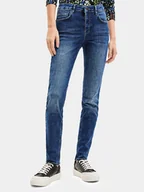 Spodnie damskie - Desigual Jeansy 23WWDD90 Niebieski Skinny Fit - miniaturka - grafika 1