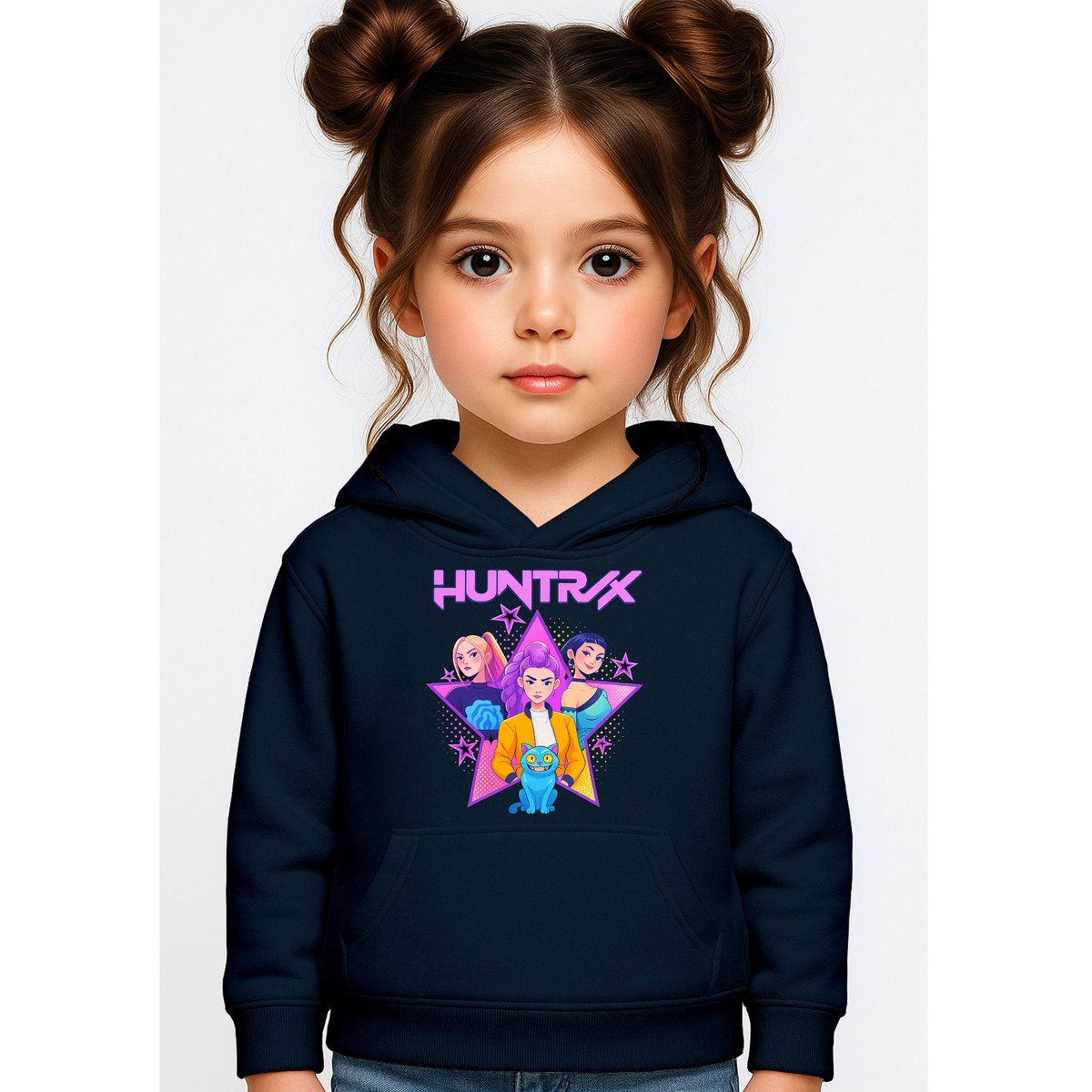 BLUZA DZIECIĘCA KPOP DEMON HUNTERS HUNTRIX 110-116 Z KAPTUREM BAWEŁNIANA