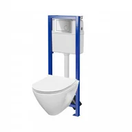 Stelaże i zestawy podtynkowe do WC - CERSANIT S701-741 Zestaw podtynkowy MILLE PLUS miska 50cm + deska + stelaż + przycisk CHROM POŁYSK - miniaturka - grafika 1