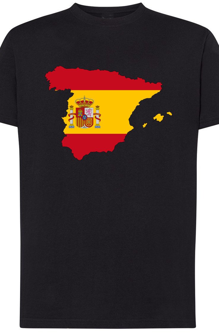 Hiszpania Flaga Damski T-shirt Logo Nadruk R.4XL