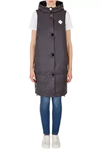 Armani Exchange Damska kurtka Sustainable, Sleeveless, Hoodie, Side Logo Plate Insulated Jacket, Black, Extra Large, czarny, XL - Kurtki damskie - miniaturka - grafika 1