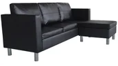 Sofy i kanapy - Czarna elegancka sofa 3-osobowa B4-B98 - miniaturka - grafika 1