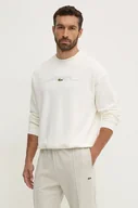 Bluzy męskie - Lacoste bluza męska kolor beżowy wzorzysta SH3878 - miniaturka - grafika 1