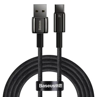 Baseus Tungsten Gold kabel USB-A - USB-C 480Mb/s 100W 2m czarny CAWJ000101 - Kable USB - miniaturka - grafika 1