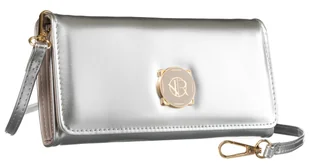 Portfel Damski Rovicky (PL) Skóra Włoska Poziomy z Funkcją Torebki R-MW-01-6045 SREBRNY 21 x 11 x 4 [cm] - Portfele - miniaturka - grafika 1