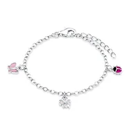 Akcesoria i dodatki do ubrań dla dzieci - Prinzessin Lillifee 523035 bransoletka dziecięca, srebro próby 925, rodowane, emalia, cyrkonia, 14 cm, srebro 523035 - miniaturka - grafika 1