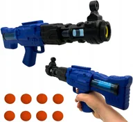 Klocki - Wyrzutnia na miękkie piłki piankowe pistolet kulki 8 piłeczek - miniaturka - grafika 1