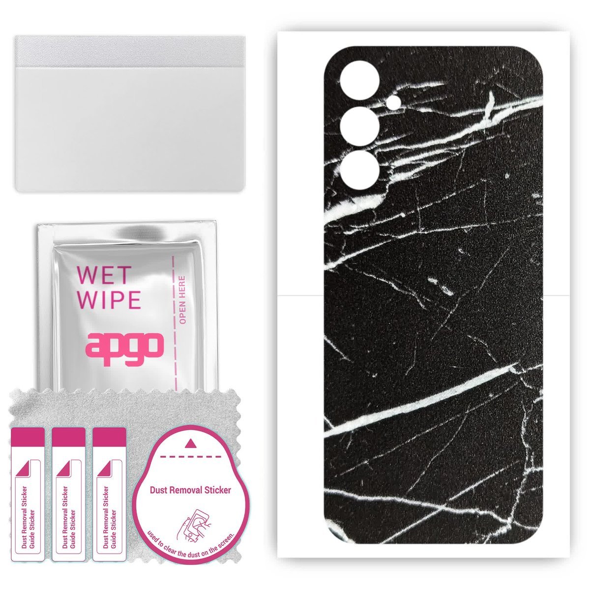 Folia naklejka skórka strukturalna na TYŁ do Samsung Galaxy Jump3 - Marmur Ciemny - apgo SKINS