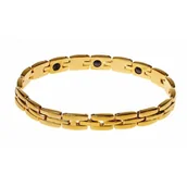 Urządzenia medyczne - Stalowa bransoletka z magnesami, złoty - miniaturka - grafika 1