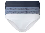 Majtki damskie - esmara® Figi mini damskie z bawełną, 5 par (Granatowy/ niebieski/ biały, XS (32/34)) - miniaturka - grafika 1