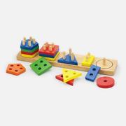 Sortery dla dzieci - VIGA Drewniane Klocki z sorterem kształtów Figury geomentryczne 58558 - miniaturka - grafika 1