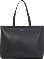 Torebki damskie - Calvin Klein Jeans Damska mini monograma slim tote34 Tote, czarny/błyszczący brąz, OS, Czarny/błyszczący brąz, Jeden rozmiar, Torba na ramię - miniaturka - grafika 1