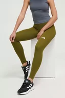 Legginsy - The North Face legginsy sportowe Flex damskie kolor zielony gładkie - miniaturka - grafika 1