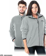 Bluzy męskie - R.E.I.S. POLAR-HONEY - bluza, miły w dotyku krótko strzyżony polar, 100% poliester 290 g/m2, suwak, 3 zasuwane kieszenie - jasnoszary XL - miniaturka - grafika 1