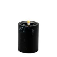Świece - Świeca LED efekt czarnego marmuru 10 x 7,5 cm ciepły biały CORTINA - miniaturka - grafika 1