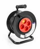 Przedłużacze i rozgałęźniki - Düwi OBI Przedłużacz bębnowy 4 x 2P+Z czarny 50 m - miniaturka - grafika 1