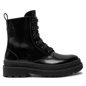 Buty dla dziewczynek - Trapery Calvin Klein Jeans Lace-Up Bootie V4A5-81031-1453 M Czarny - miniaturka - grafika 1