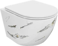 Miski WC - Mexen Lena miska wc Rimless z deską wolnoopadającą slim, duroplast, biała kamień - 30224091 - miniaturka - grafika 1