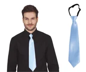 Dodatki do strojów karnawałowych - KRAWAT BŁĘKITNY DISCO 45 CM - miniaturka - grafika 1