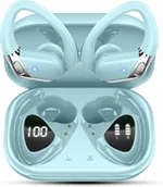 Słuchawki - chalvh Słuchawki Bluetooth 5.4 Sport CVC8.0 IPX7 LED 50h USB-C Niebieskie - miniaturka - grafika 1